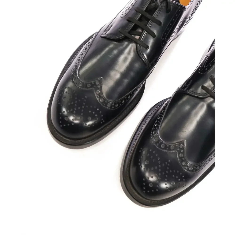 $750 TOD'S - Black Leather Wingtip Derby - US 9.5 (UK 8.5)
